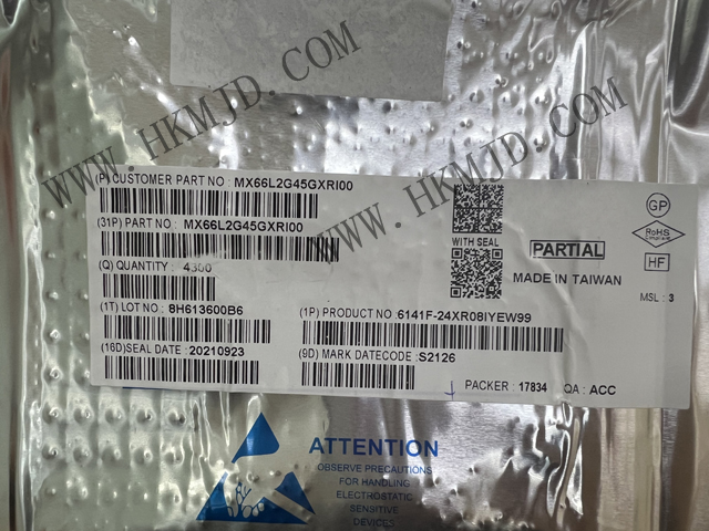全新原裝 MXIC MX66L2G45GXRI00 串行NOR閃存 2Gb SPI - 四 I/O，DTR