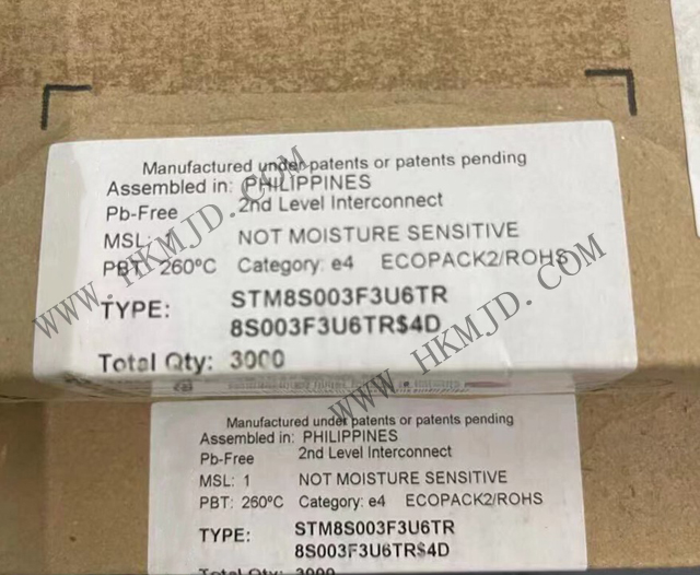供應8位微控制器 STM8S003F3U6TR 具有8 KB Flash、16 MHz CPU和集成EEPROM