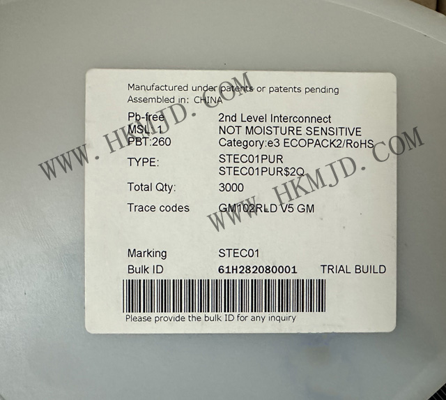 ST推出電源管理IC STEC01PUR 接地路徑安全開關(guān)，帶可編程定時(shí)器