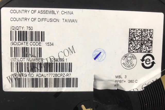 ADAU1772BCPZ 一款具有四個(gè)輸入和兩個(gè)輸出的編解碼器，內(nèi)置數(shù)字處理引擎